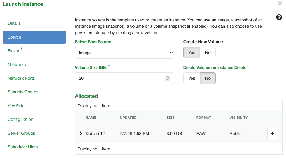 Launch Instance Image
